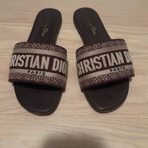 Dior red and Cream Sandals